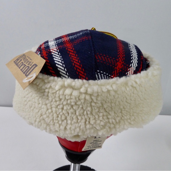 Duluth Trading Company Burly Cotton Plaid Earflap Trapper Hat Sherpa Fleece NWT - Picture 11 of 11